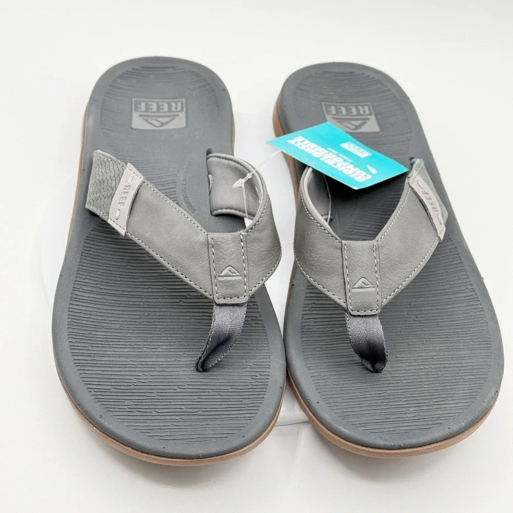 Reef Santa Ana‎ Flip Flops Mens Size 8 Grey Cushion Comfort - NEW